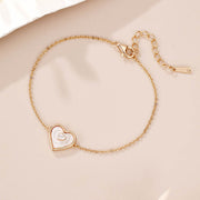 Heart Shaped White Shell Bracelet