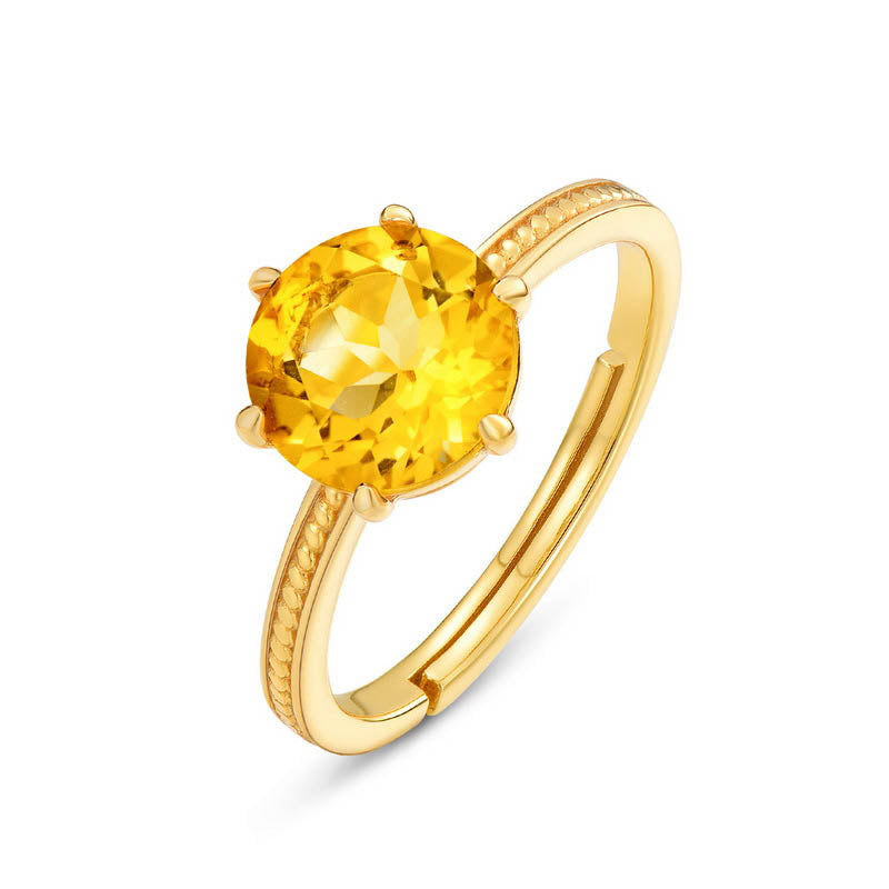 Citrine 9K Yellow Gold Ring
