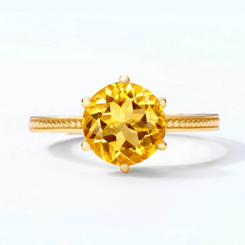Citrine 9K Yellow Gold Ring